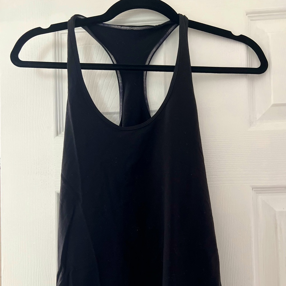 Black with white seams lululemon tank top